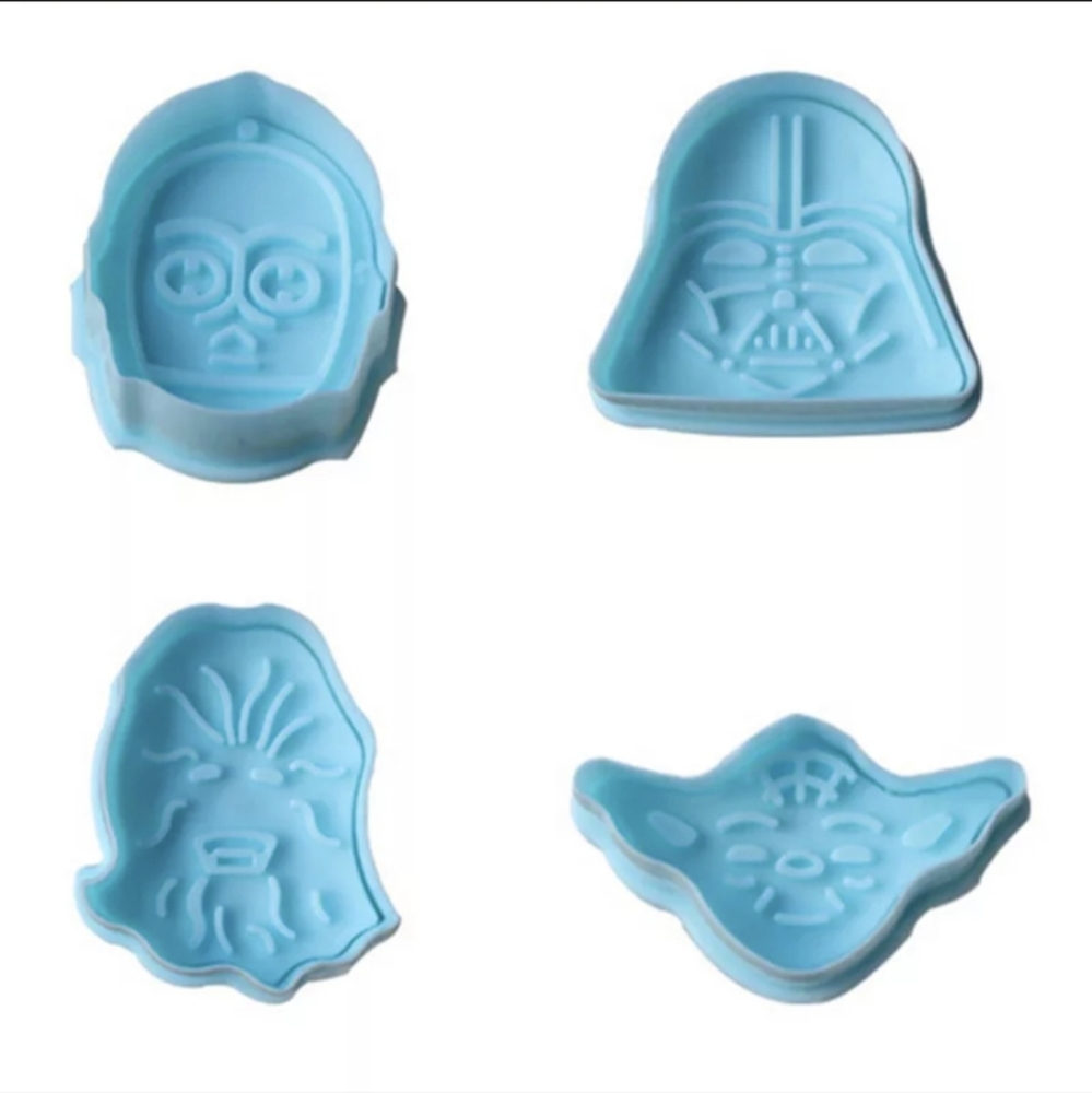 Blue Character Silicone Cookie Cutter Set - Star Wars Style